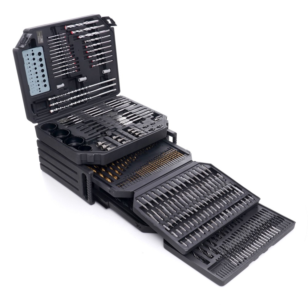 Wiertła, otwornice, dłuta, bity - zestaw 300-el. KD998