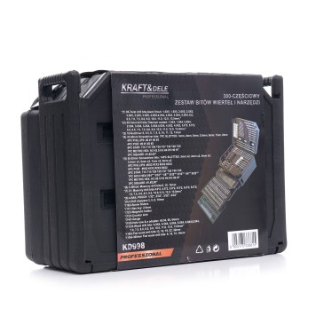 Wiertła, otwornice, dłuta, bity - zestaw 300-el. KD998