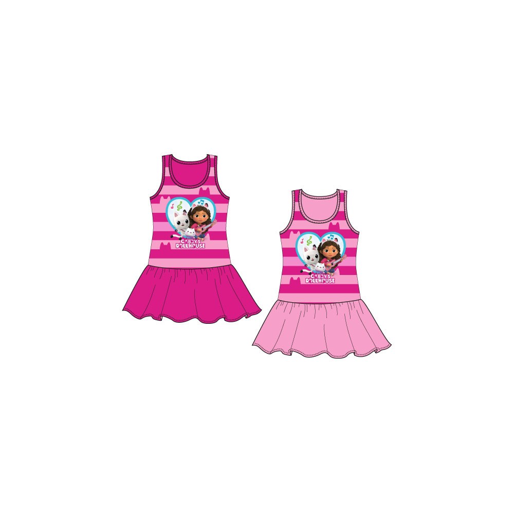 Gabby's Dollhouse Pink children's summer dress 3-8 years