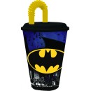 Batman Bat Signal straw cup, plastic 430 ml
