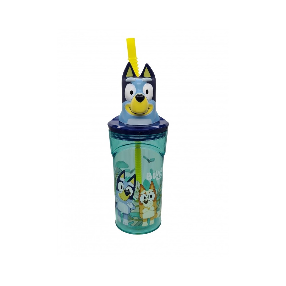 Bluey Splash 3D plastic straw cup 360 ml