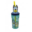Bluey Splash 3D plastic straw cup 360 ml