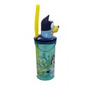 Bluey Splash 3D plastic straw cup 360 ml