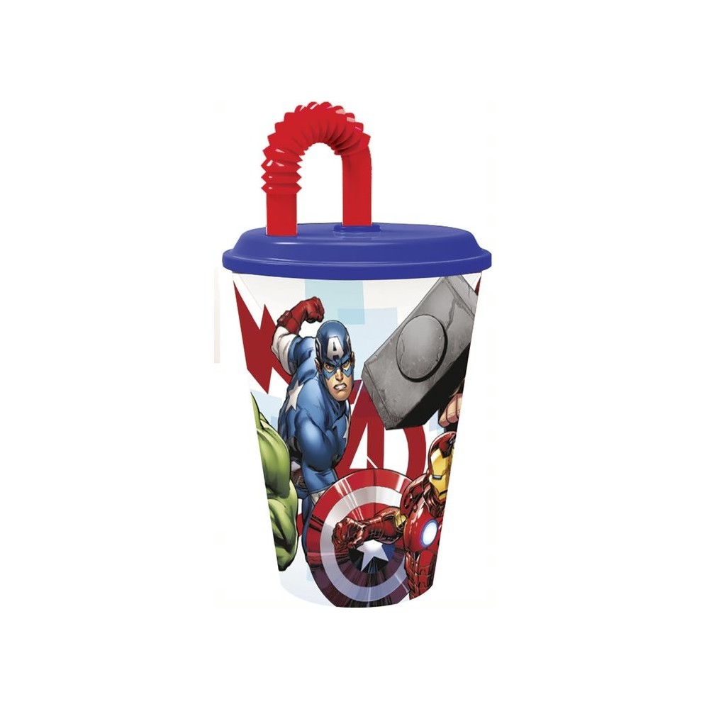 Avengers Rolling Thunder straw cup, plastic 430 ml