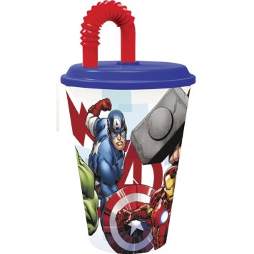 Avengers Rolling Thunder straw cup, plastic 430 ml