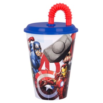 Avengers Rolling Thunder straw cup, plastic 430 ml