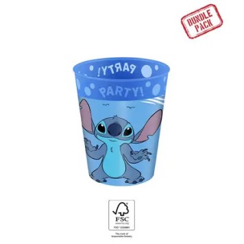 Disney Lilo and Stitch Angel micro premium plastic cup set 4 pcs 250 ml