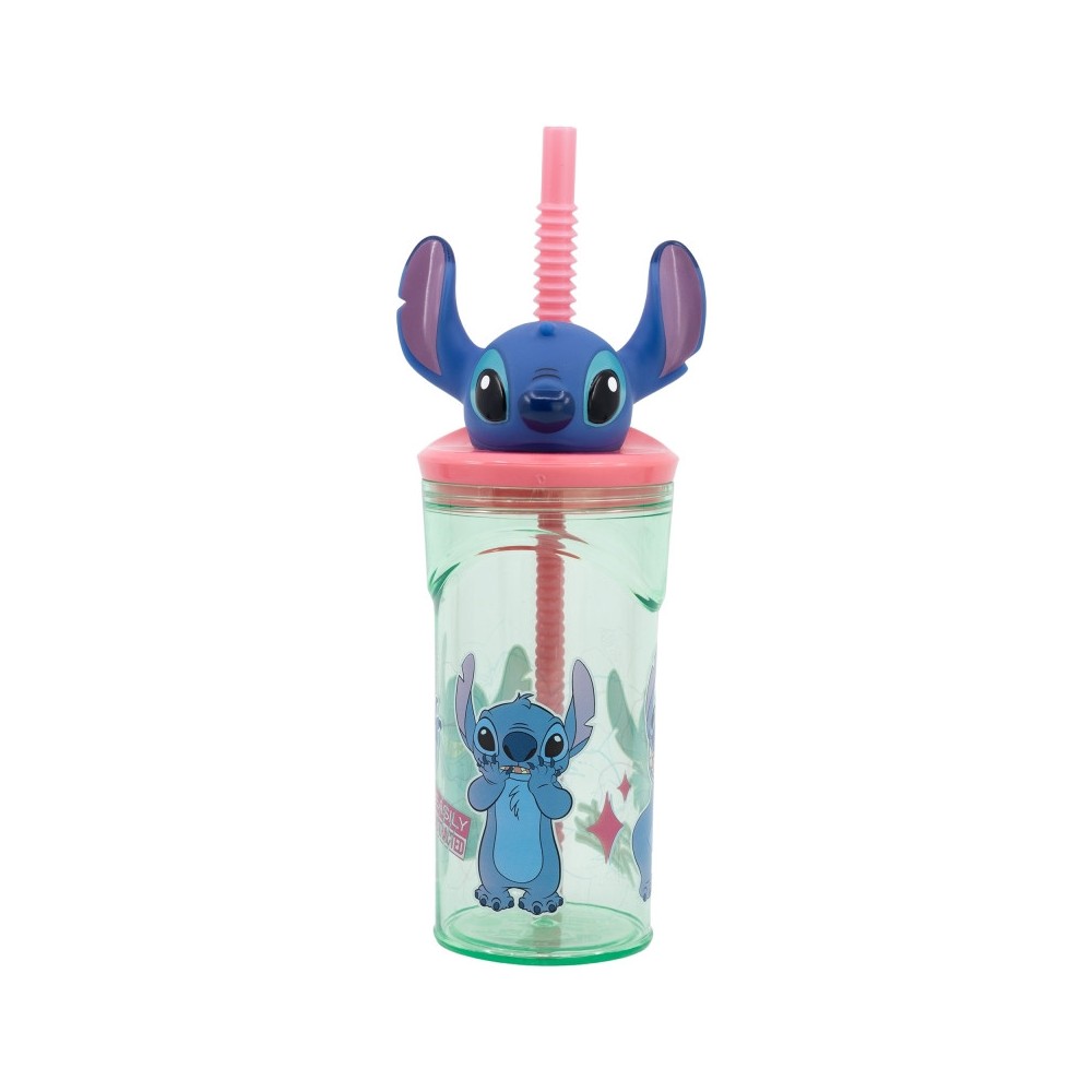 Disney Lilo and Stitch Easily Distracted 3D plastic straw cup 360 ml