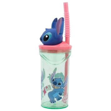 Disney Lilo and Stitch Easily Distracted 3D plastic straw cup 360 ml