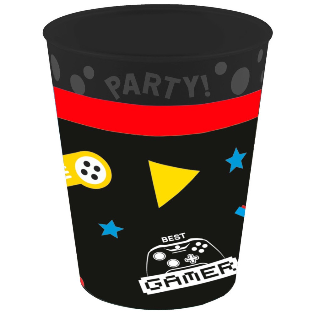 Gaming Party micro premium plastic cup set 4 pieces 250 ml