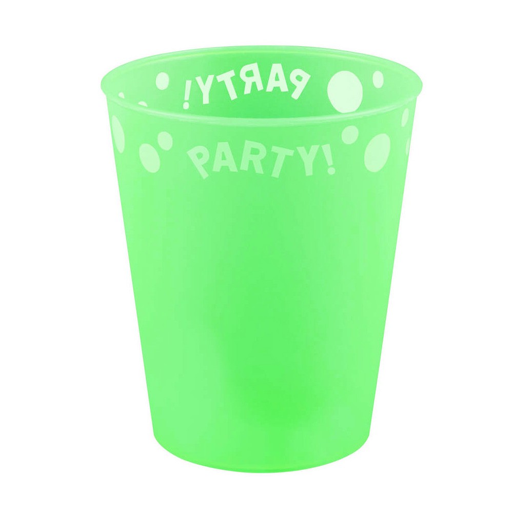 Party Green Fluorescent Green micro premium plastic cup 250 ml
