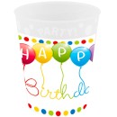 Happy Birthday Streamers Happy Birthday micro premium plastic cup 250 ml