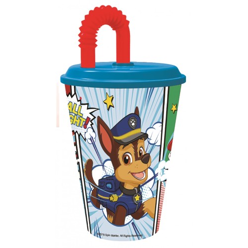 Paw Patrol Comic tumbler with straw, plastic 430 ml