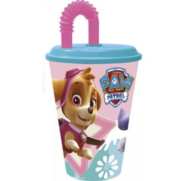 Paw Patrol Girls straw cup, plastic 430 ml