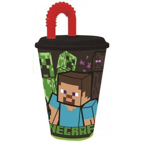 Minecraft Creeper Straw Cup, Plastic 430 ml