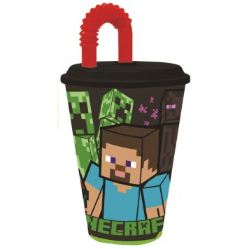 Minecraft Creeper Straw Cup, Plastic 430 ml
