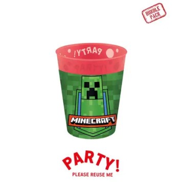 Minecraft micro premium plastic cup set 4 pieces 250 ml