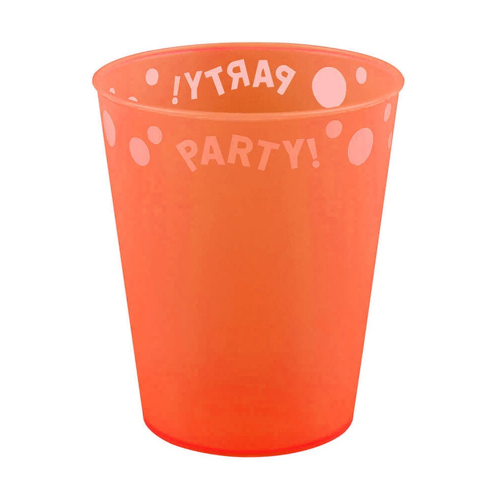 Party Orange Orange micro premium plastic cup 250 ml