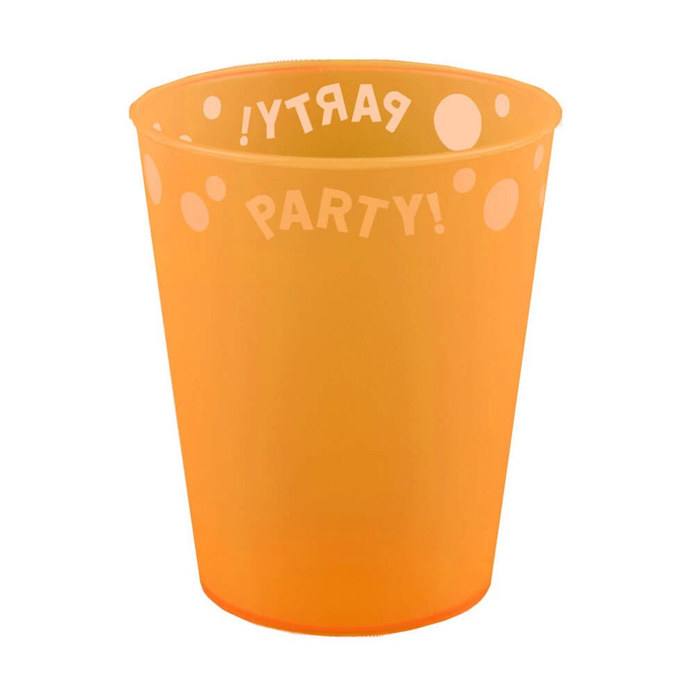Party Orange Orange micro premium plastic cup 250 ml