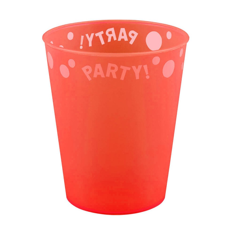 Party Orange Fluorescent Orange micro premium plastic cup 250 ml