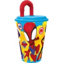 Spiderman Spidey plastic tumbler with straw, 430 ml