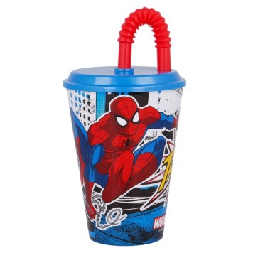 Spiderman Streets Straw Cup, Plastic 430 ml