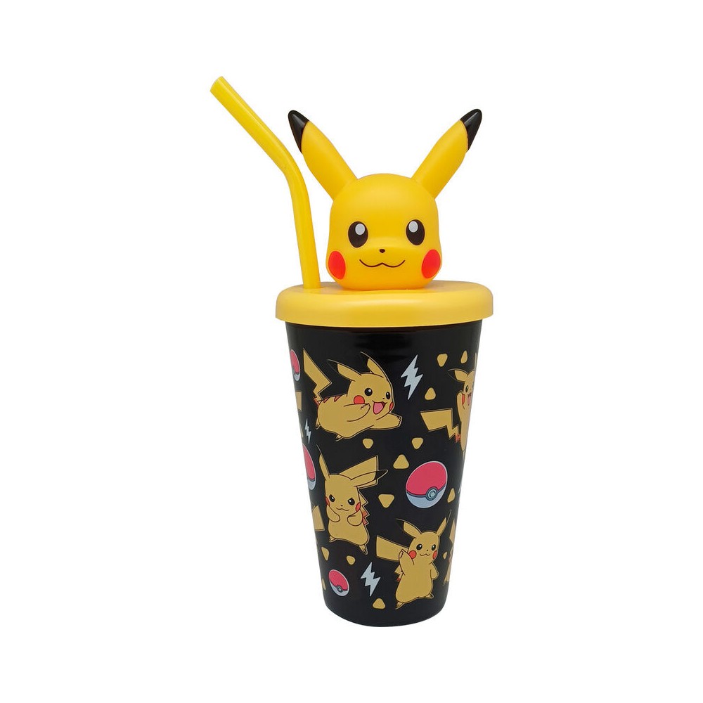 Pokémon Pikachu plastic 3D straw cup 443 ml