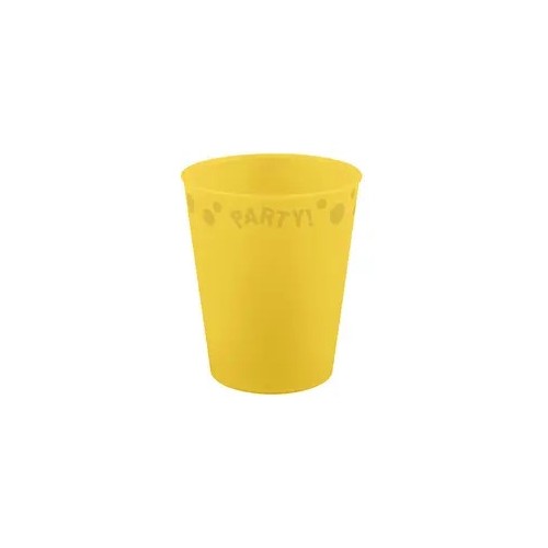 Party Yellow Yellow micro premium plastic cup 250 ml