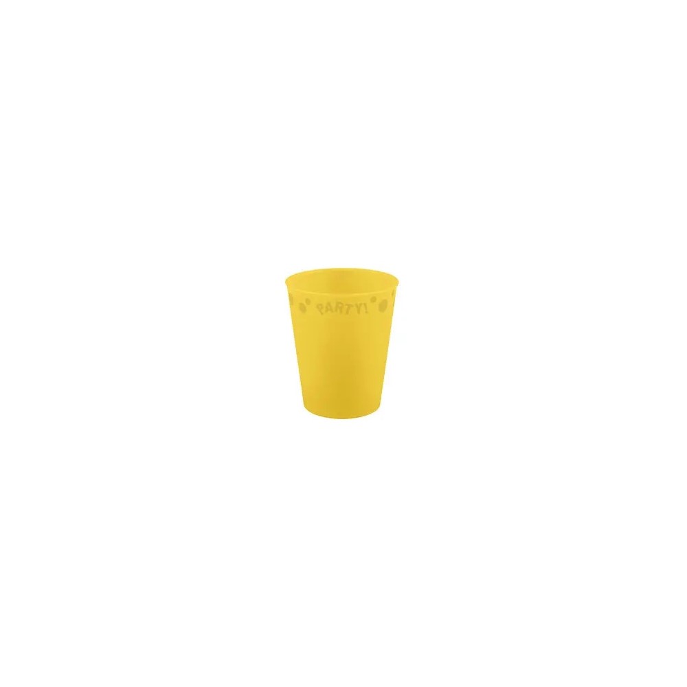 Party Yellow Yellow micro premium plastic cup 250 ml