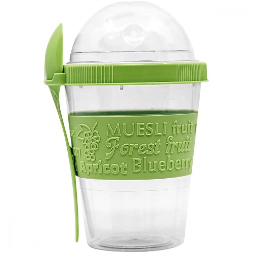 Food Container, Snack holder with lid and spoon 500 ml