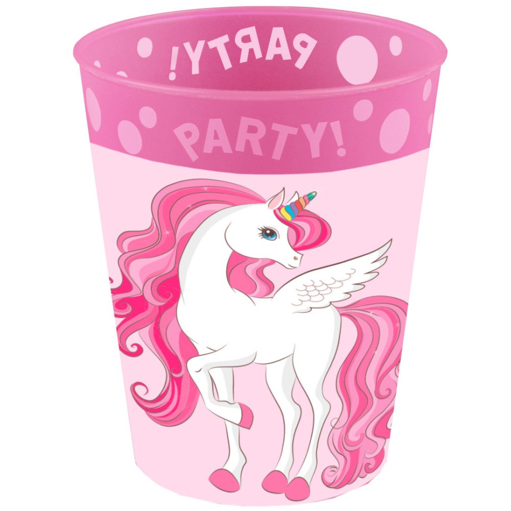 Unicorn Rainbow Colors micro premium plastic cup set 4 pieces 250 ml