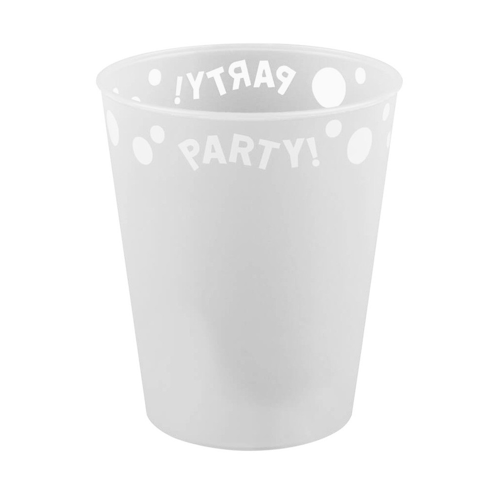 Party White White micro premium plastic cup 250 ml