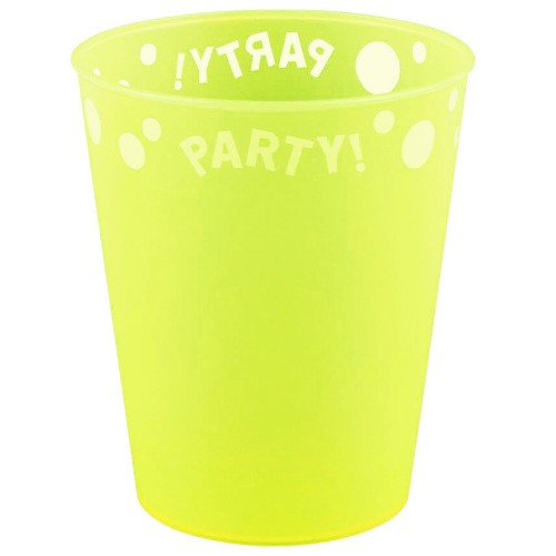 Party Yellow Fluorescent Yellow micro premium plastic cup 250 ml