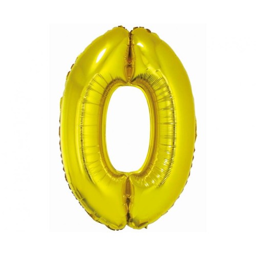 Number Gold Gold Number 0 Foil Balloon 76 cm