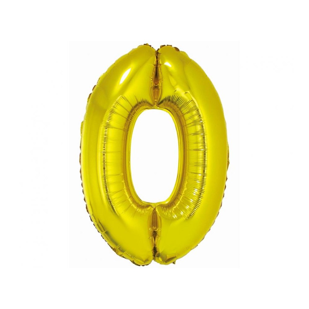 Number Gold Gold Number 0 Foil Balloon 76 cm