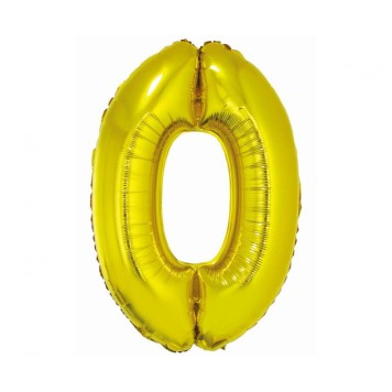 Number Gold Gold Number 0 Foil Balloon 76 cm