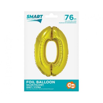 Number Gold Gold Number 0 Foil Balloon 76 cm