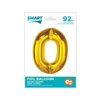 Number Gold Gold number 0 foil balloon 92 cm