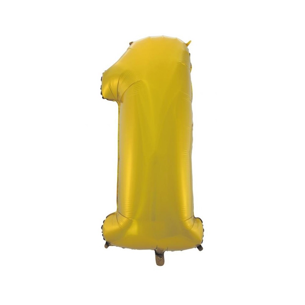 Number Gold Mat Gold Number 1 Foil Balloon 92 cm