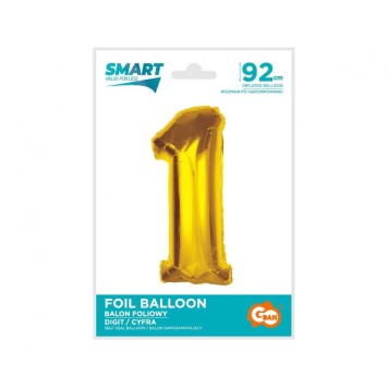 Number Gold Gold Number 1 Foil Balloon 92 cm