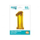 Number Gold Gold Number 1 Foil Balloon 92 cm