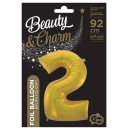 Number Gold Mat Gold Number 2 Foil Balloon 92 cm