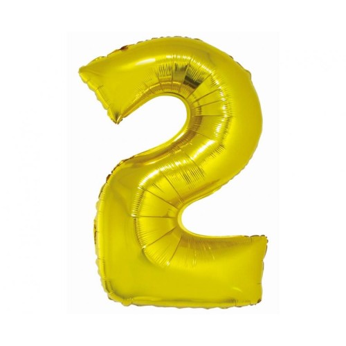 Number Gold Gold Number 2 Foil Balloon 76 cm