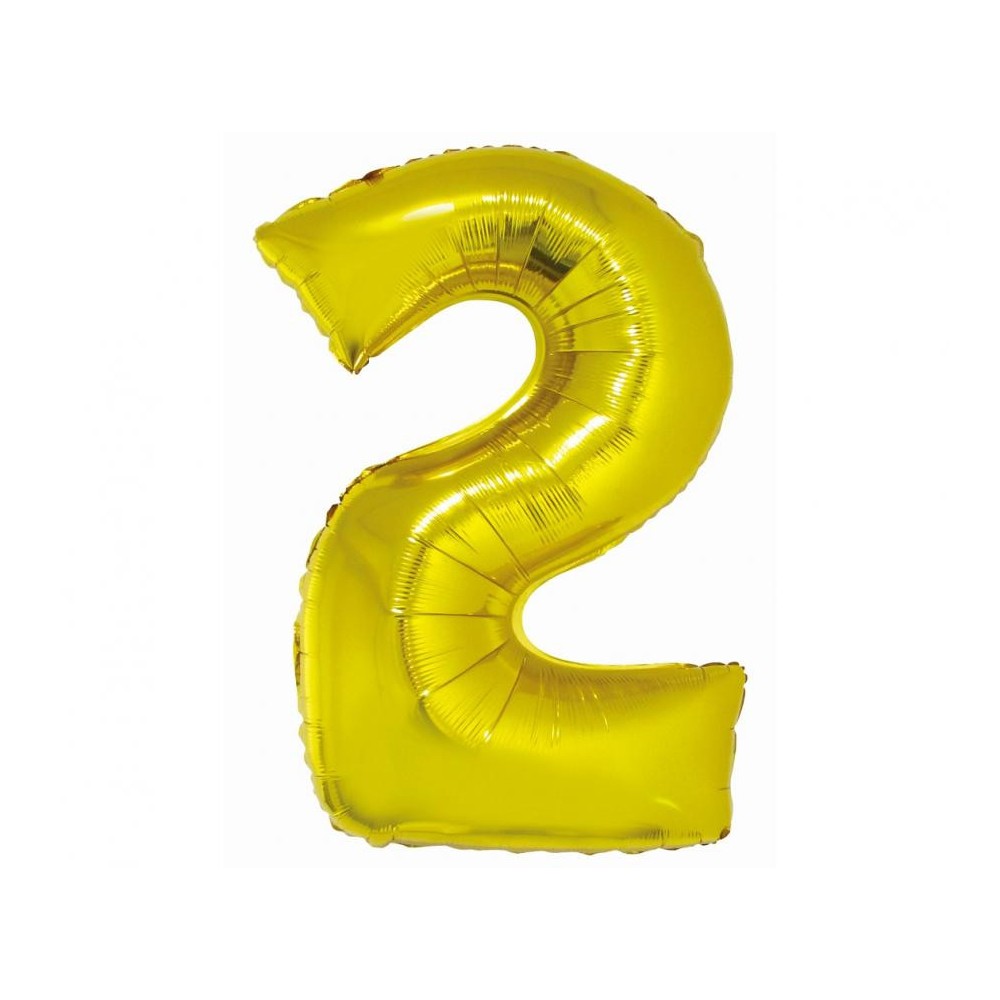 Number Gold Gold Number 2 Foil Balloon 76 cm