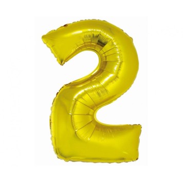 Number Gold Gold Number 2 Foil Balloon 76 cm