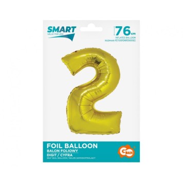 Number Gold Gold Number 2 Foil Balloon 76 cm