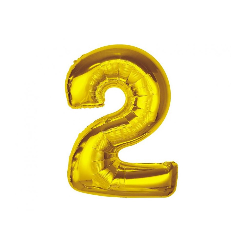 Number Gold Gold Number 2 Foil Balloon 92 cm