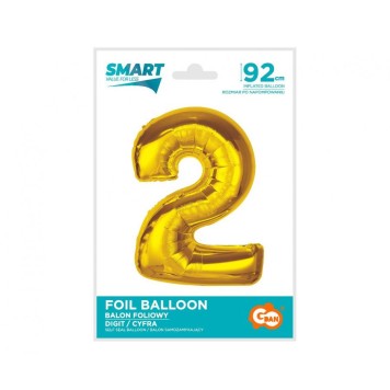Number Gold Gold Number 2 Foil Balloon 92 cm