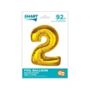 Number Gold Gold Number 2 Foil Balloon 92 cm