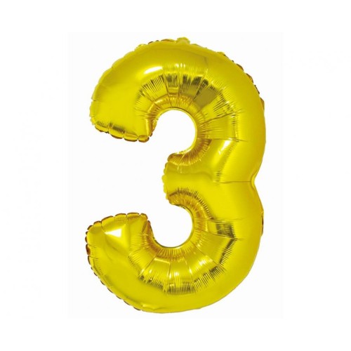 Number Gold Gold number 3 foil balloon 76 cm